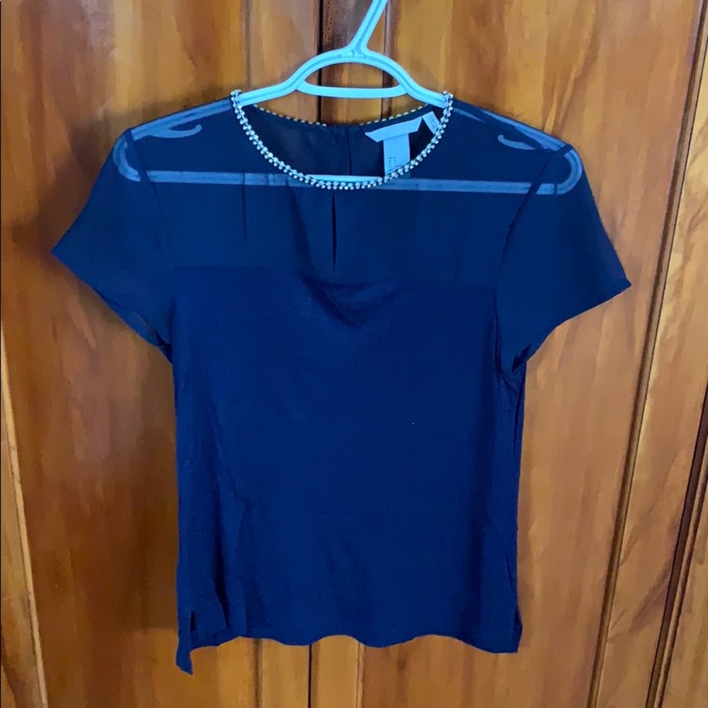 H&M blouse with rhinestone detail
